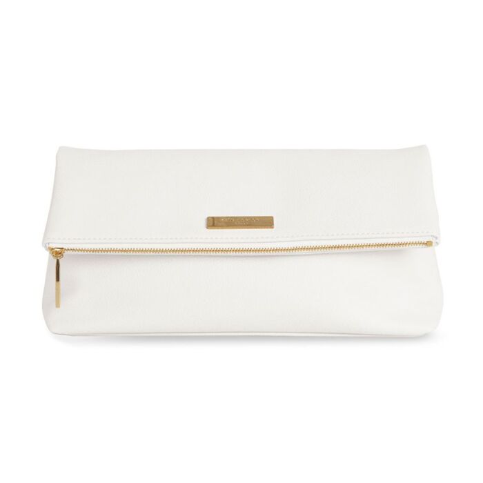 Katie Loxton Alise Soft Pebble Fold Over Clutch - White